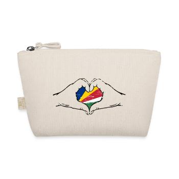 Drapeau des Seychelles en forme de coeur utilisé - Trousse biologique - nature - Devant