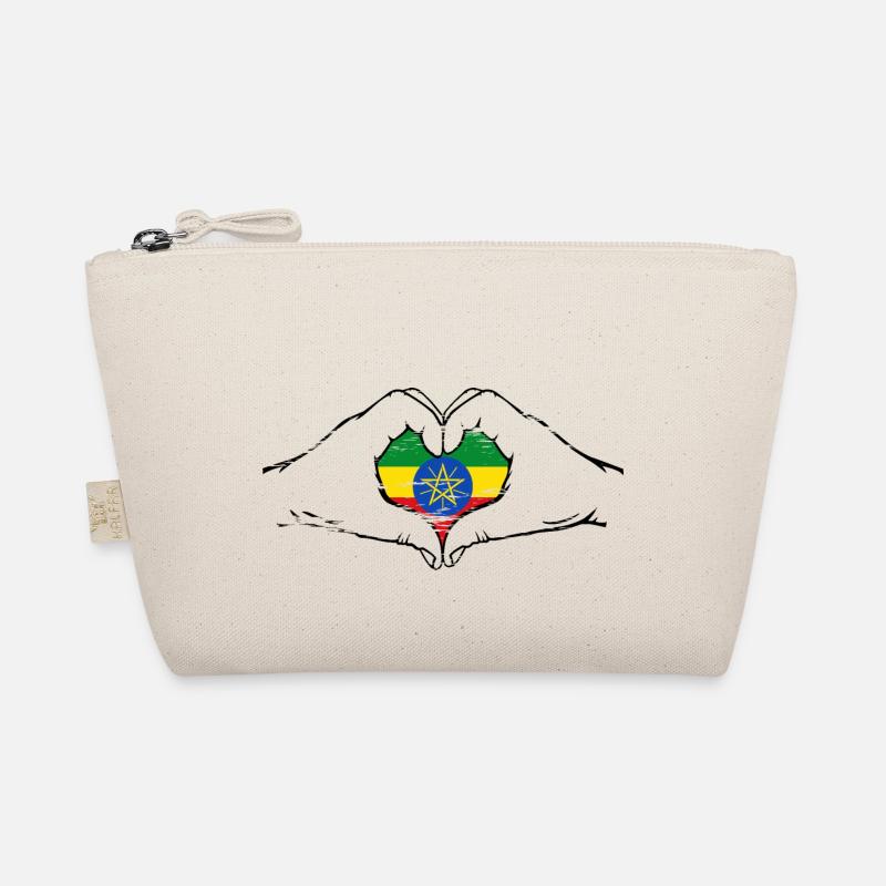 Drapeau de l’Ethiopie en forme de coeur utilisé Trousse biologique
