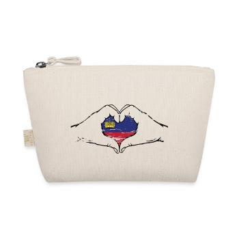 Liechtenstein flag heart shape used - Organic Pouch - nature - Front