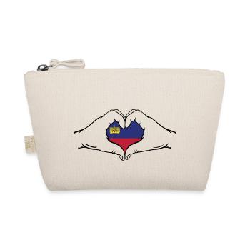 Drapeau du Liechtenstein en forme de coeur - Trousse biologique - nature - Devant