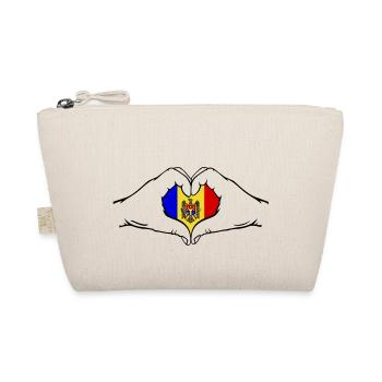 Vltava Flag Heart Shape - Organic Pouch - nature - Front