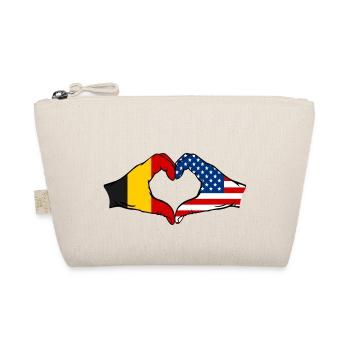 Belgium USA heart shape with hands - Organic Pouch - nature - Front