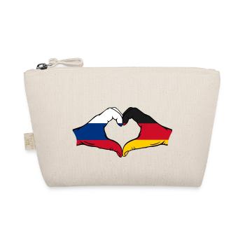Russia Germany Flag Heart Shape - Organic Pouch - nature - Front
