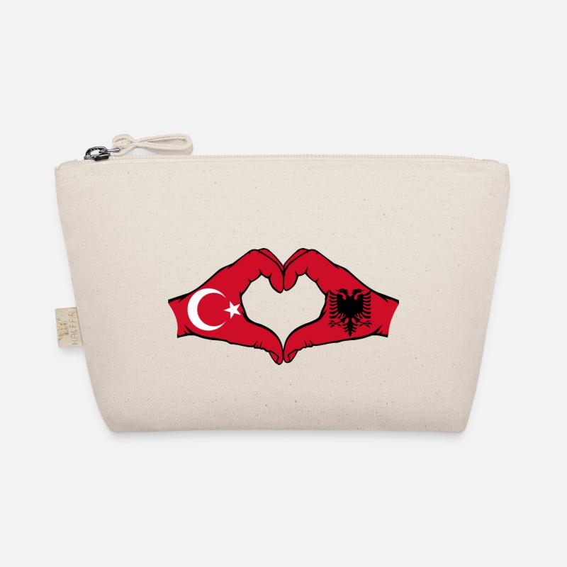 Turkey Albania Heart Shape with Hands Organic Pouch