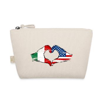 Italy USA heart shape with hands used - Organic Pouch - nature - Front