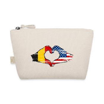 Belgium USA heart shape with hands used - Organic Pouch - nature - Front