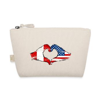 Peru USA heart shape with hands used - Organic Pouch - nature - Front