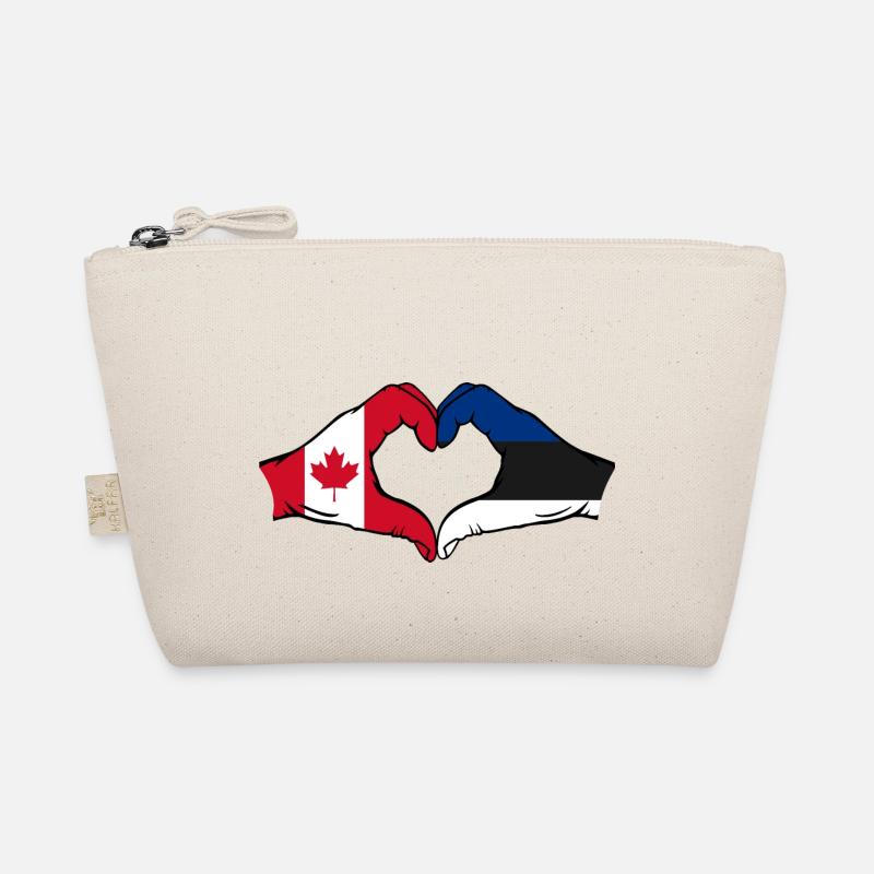 Forme de coeur Canada Estonie avec les mains Trousse biologique