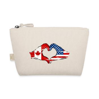 Canada USA heart shape with hands used - Organic Pouch - nature - Front