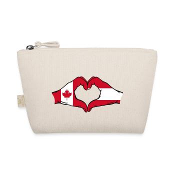 Canada Austria Heart Shape with Hands - Organic Pouch - nature - Front