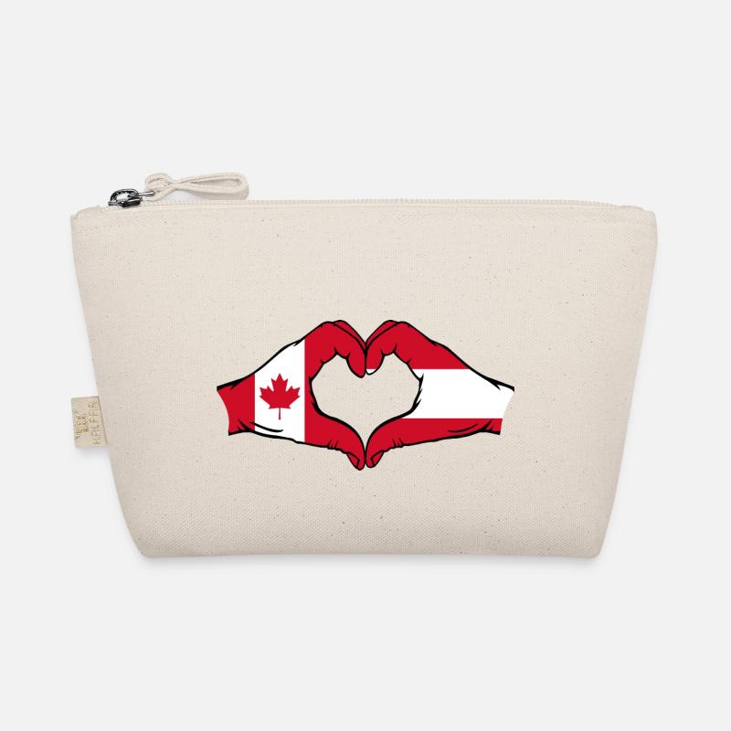 Canada Austria Heart Shape with Hands Organic Pouch
