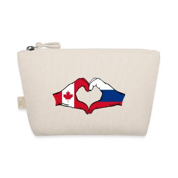 Canada Russia Heart Shape with Hands - Organic Pouch - nature - Front