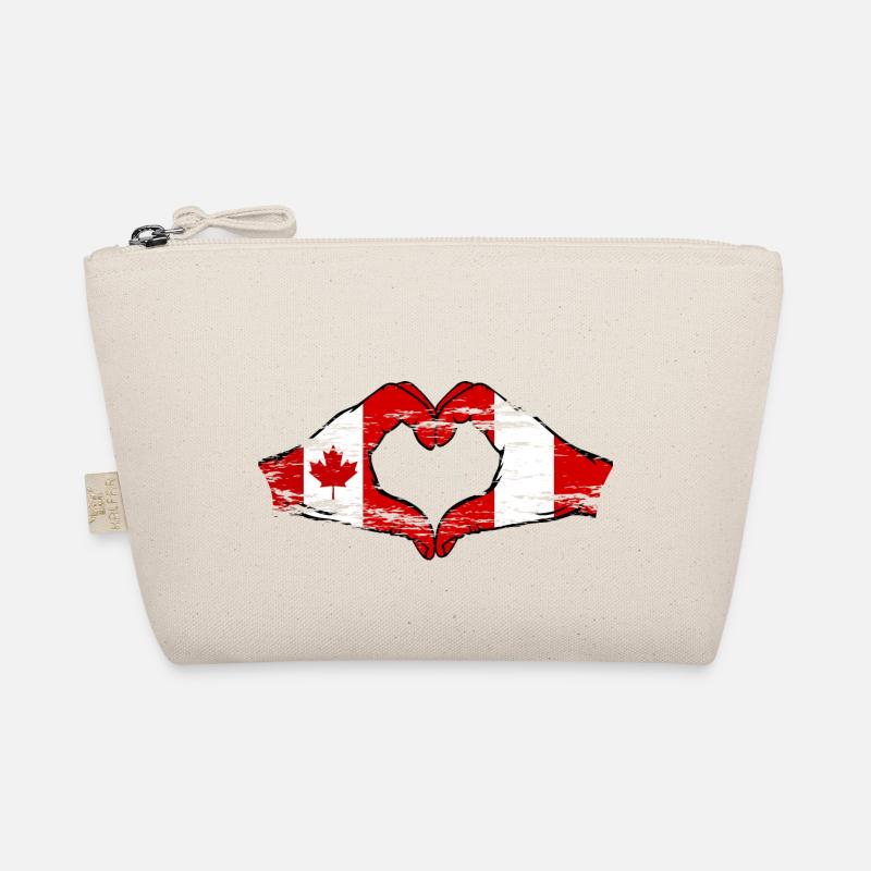 Canada Peru Heart Shape with Hands Used Organic Pouch