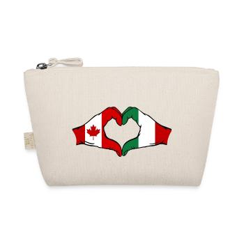Canada Italy Heart Shape with Hands - Organic Pouch - nature - Front