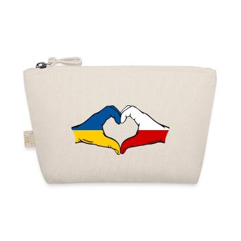 Ukraine Poland Heart Shape with Hands - Organic Pouch - nature - Front