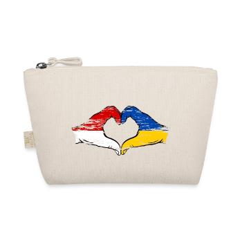 Indonesia Ukraine Heart Shape with Hands Used - Organic Pouch - nature - Front