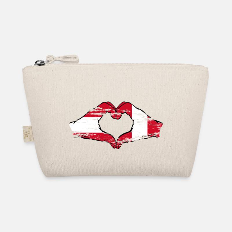 Austria Peru Flag Hands Heart Shape Used Organic Pouch