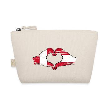Pérou Autriche drapeau mains forme de coeur utilisé - Trousse biologique - nature - Devant
