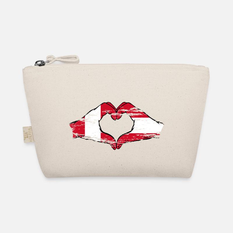 Peru Austria Flag Hands Heart Shape Used Organic Pouch