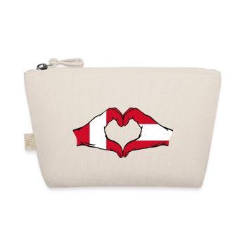 Peru Austria Flag Hands Heart Shape - Organic Pouch - nature - Front