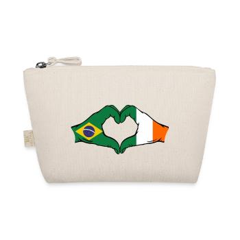 Brasilien Irland Flagge Hände Herzform - Bio-Täschchen - Natur - Vorne