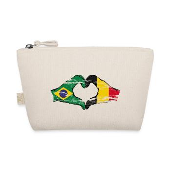 Brazil Belgium Flag Hands Heart Shape Used - Organic Pouch - nature - Front