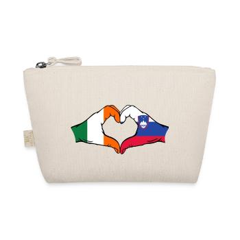 Irland Slowenien Flagge Hände Herzform - Bio-Täschchen - Natur - Vorne