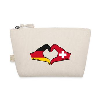 Deutschland Schweiz Flagge Hände Herzform - Bio-Täschchen - Natur - Vorne