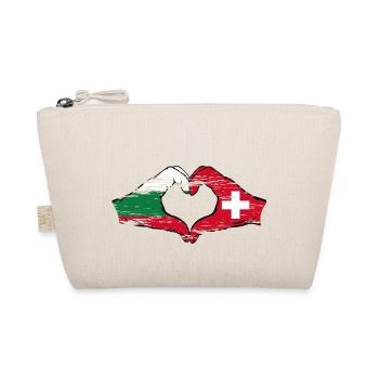 Bulgarien Schweiz Flagge Hände Herzform used - Bio-Täschchen - Natur - Vorne