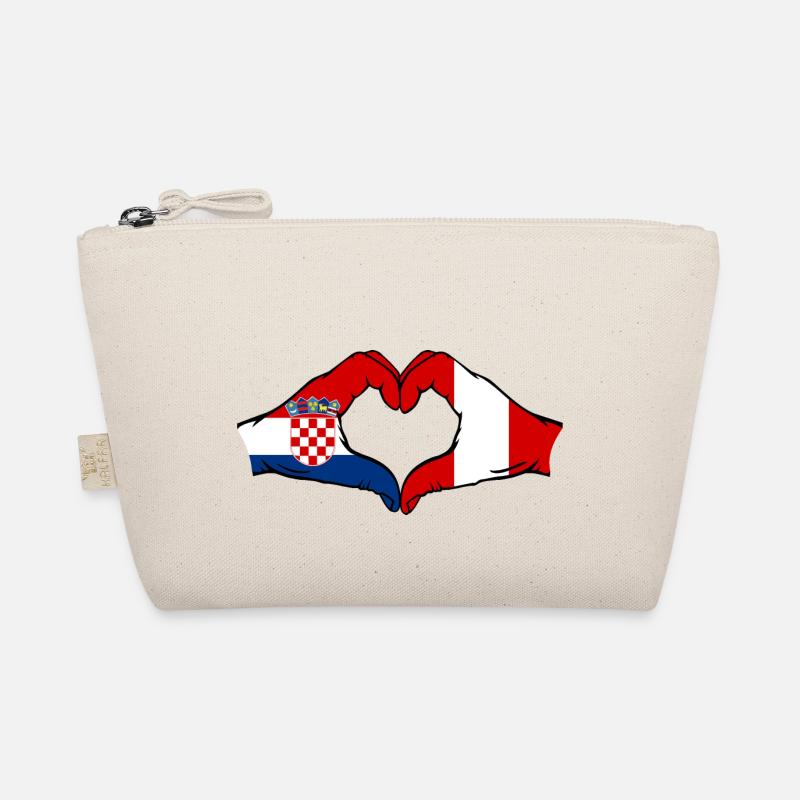Croatie Pérou Drapeau Mains Forme De Coeur Trousse biologique