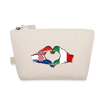 Croatia Italy flag hands heart shape used - Organic Pouch - nature - Front
