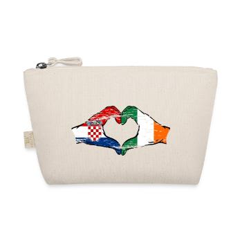 Croatie Irlande Drapeau Mains Coeur Forme Utilisé - Trousse biologique - nature - Devant