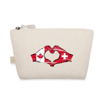 Canada Suisse Drapeau Mains Coeur Forme Utilisé - Trousse biologique - nature - Devant