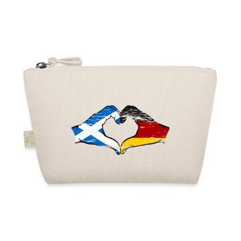 Schottland Deutschland Flagge Hände Herzform used - Bio-Täschchen - Natur - Vorne