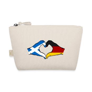 Scotland Germany Flag Hands Heart Shape - Organic Pouch - nature - Front