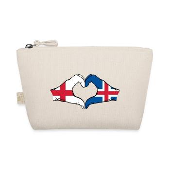 Angleterre Islande Drapeau Mains Coeur Forme Coeur - Trousse biologique - nature - Devant