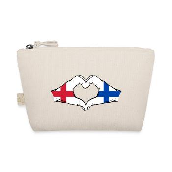 Angleterre Finlande Drapeau Mains Coeur Forme - Trousse biologique - nature - Devant