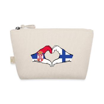 Serbie Finlande Drapeau Mains Coeur Forme - Trousse biologique - nature - Devant