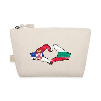 Serbien Bulgarien Flagge Hände Herzform used - Bio-Täschchen - Natur - Vorne