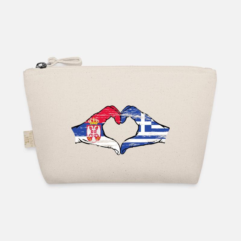 Serbie Grèce drapeau mains forme coeur utilisé Trousse biologique