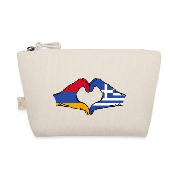 Armenia Greece Flag Hands Heart Shape - Organic Pouch - nature - Front
