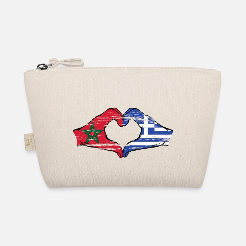 Drapeau du Maroc Grèce Mains Coeur Forme Utilisé Trousse biologique