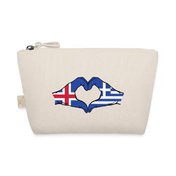 Iceland Greece Flag Hands Heart Shape - Organic Pouch - nature - Front