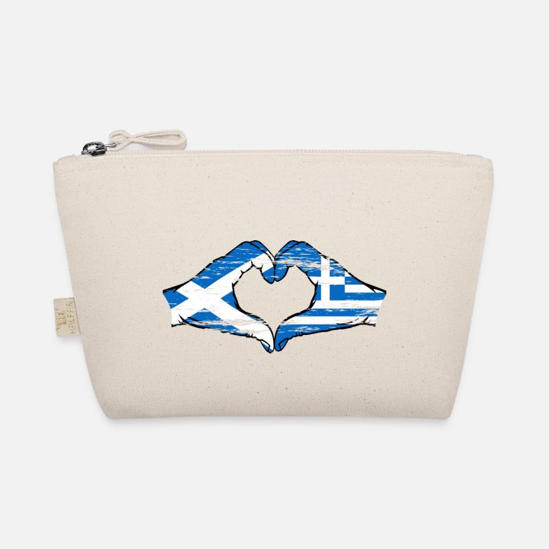 Mains de drapeau de l’Écosse Grèce en forme de coeur utilisé Trousse biologique
