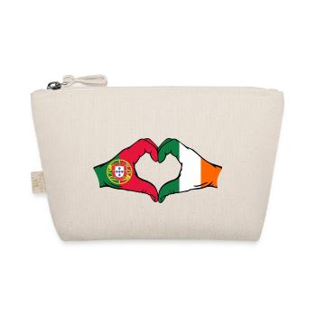 Portugal Irland Flagge Hände Herzform - Bio-Täschchen - Natur - Vorne