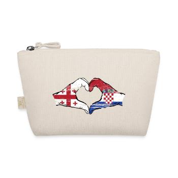 Georgia Croatia Flag Hands Heart Shape Used - Organic Pouch - nature - Front