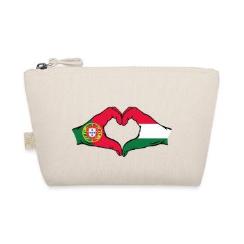 Portugal Hungary Flag Hands Heart Shape - Organic Pouch - nature - Front