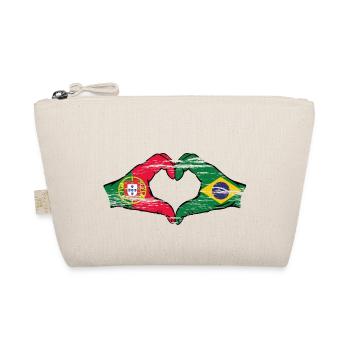 Portugal Brésil Drapeau Mains Coeur Forme Utilisé - Trousse biologique - nature - Devant