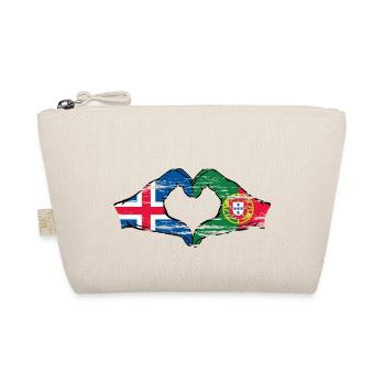 Iceland Portugal Flag Hands Heart Shape Used - Organic Pouch - nature - Front