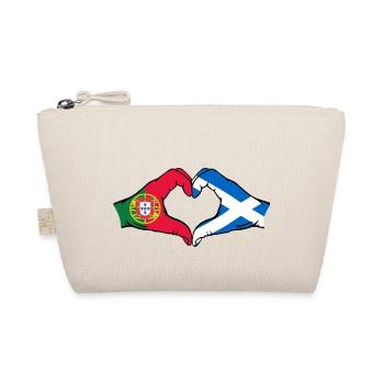 Portugal Schottland Flagge Hände Herzform - Bio-Täschchen - Natur - Vorne